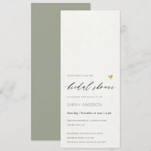 SIMPLE ELEGANT GOLD GRET TYPOGRAPHY Bridal Shower Invitation