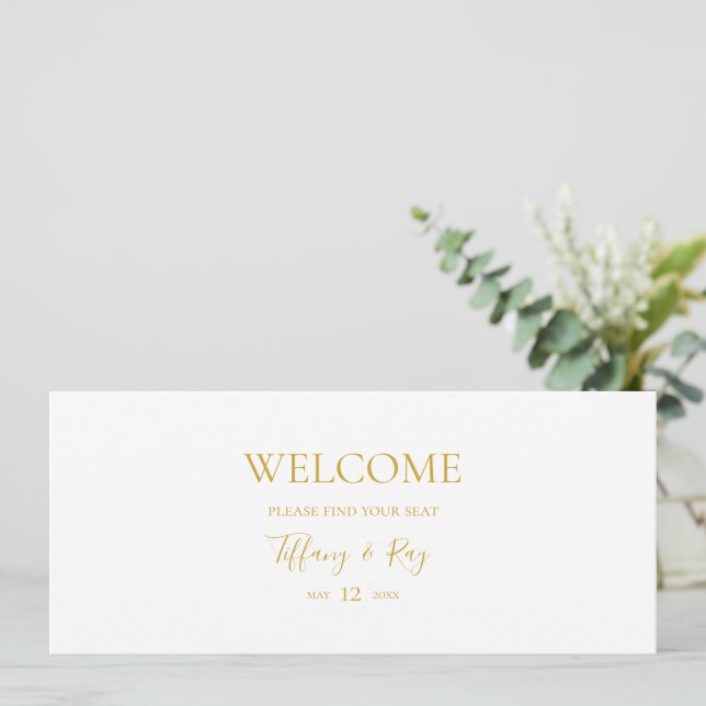 Simple Elegant Gold Hanging Seating Chart Header (Standing Front)