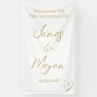 Simple Elegant Gold Heart Welcome Sign