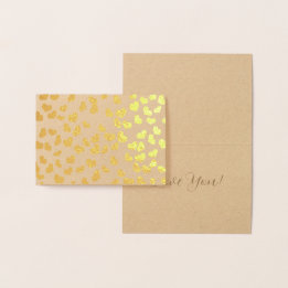 Simple Elegant Gold Hearts Valentine's Day  Foil Card