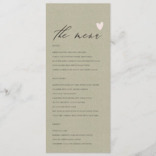 SIMPLE ELEGANT GOLD KRAFT TYPOGRAPHY menu card