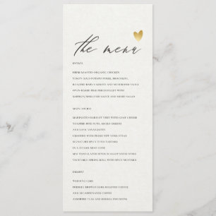 SIMPLE ELEGANT GOLD KRAFT TYPOGRAPHY menu card