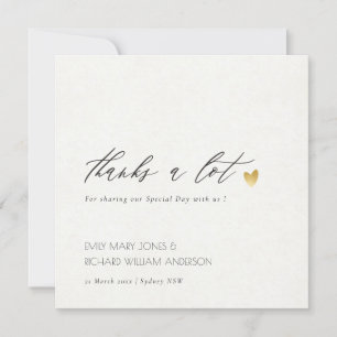 SIMPLE ELEGANT GOLD KRAFT TYPOGRAPHY THANK YOU CARD