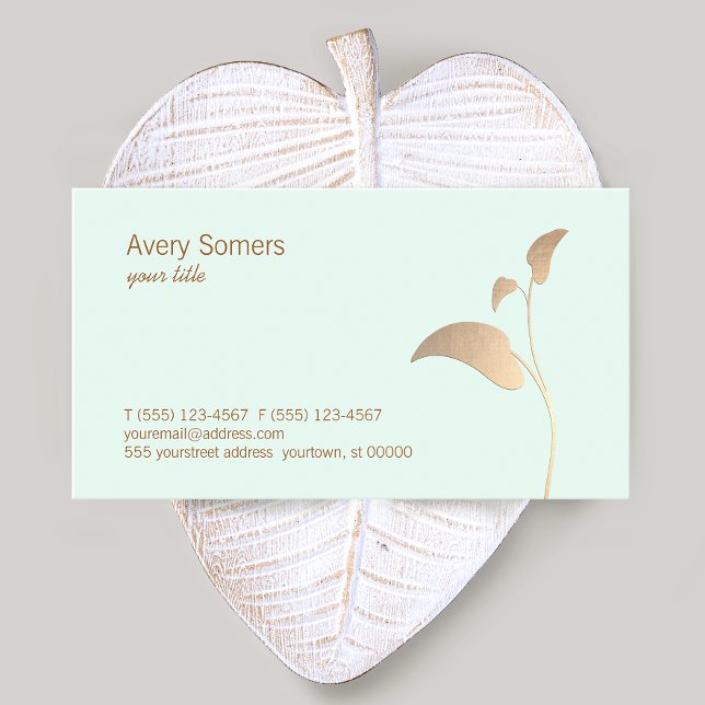 Simple Elegant Gold Leaf Business Card (Creator Uploaded)