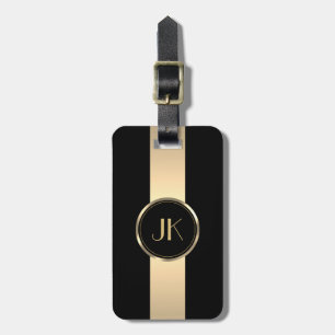 Simple Elegant Gold Metal monogrammed Name  Luggag Luggage Tag