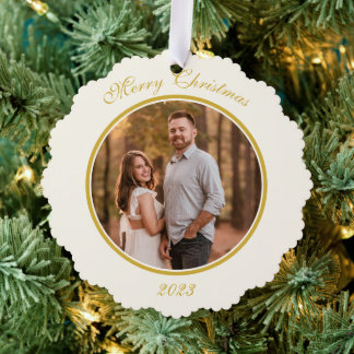 Simple Elegant Gold Paper Ornament Card