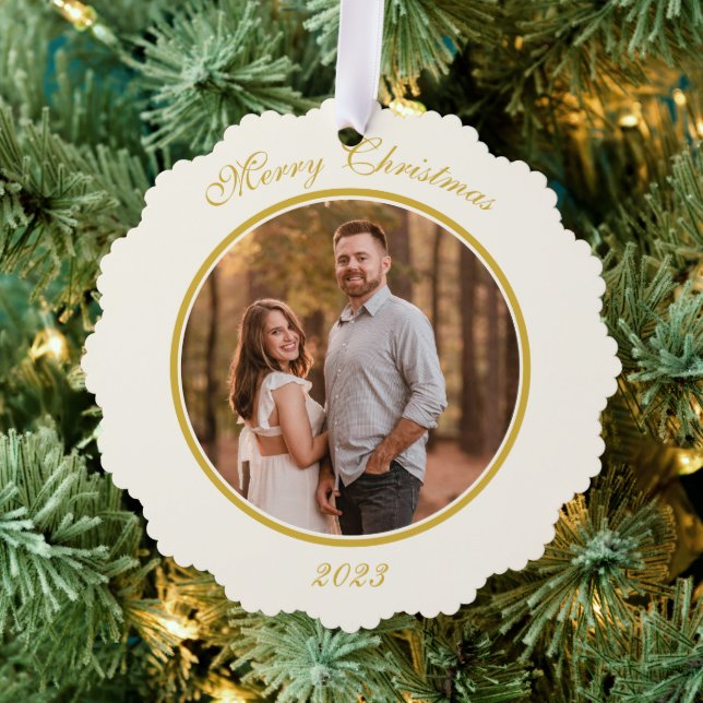 Simple Elegant Gold Paper Ornament Card (Insitu (Tree))