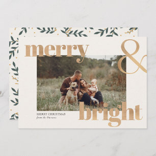 Simple Elegant Gold Photo Frame Christmas  Card