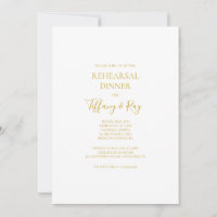 Simple Elegant Gold Rehearsal Dinner Invitation