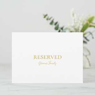Simple Elegant Gold Reserved Sign