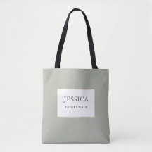 Simple Elegant Gold Sage Green Bridesmaid Tote Bag