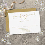 Simple Elegant Gold Script Wedding RSVP Card<br><div class="desc">A simple elegant gold signature script RSVP card with your details set in chic typography. Designed by Thisisnotme©</div>