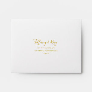Simple Elegant Gold Self Addressed RSVP Envelope