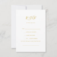 Simple Elegant Gold Song Request RSVP Card