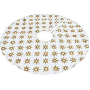 Simple Elegant Gold Starburst Pattern Brushed Polyester Tree Skirt