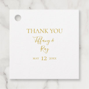 Simple Elegant Gold Thank You Favour Tags