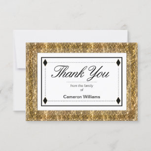 Simple Elegant Gold Tone Bereavement Thank You Card