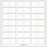 Simple Elegant Gold Wedding Guest Address Labels<br><div class="desc">These simple elegant gold wedding guest address labels are perfect for your modern minimalist white and gold --. The design features minimal contemporary gold font accompanied by formal calligraphy. Keep it as is,  or choose to personalise it with your own artwork or photos!</div>