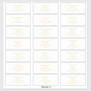 Simple Elegant Gold Wedding Guest Address Labels