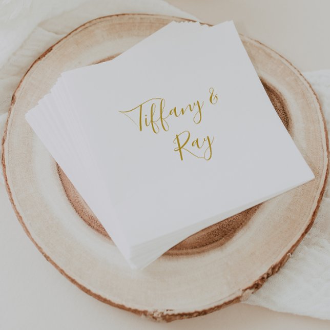 Simple Elegant Gold Wedding Napkins (Creator Uploaded)