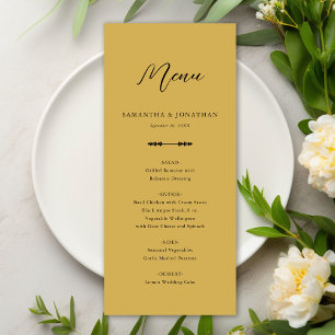 Simple Elegant Gold Wedding Reception Menu