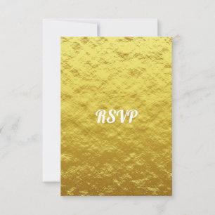 Simple Elegant Gold Wedding RSVP Card