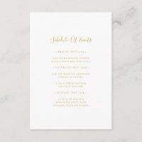 Simple Elegant Gold Wedding Schedule of Events