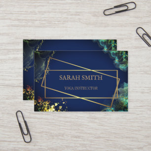 Simple Elegant Golden Yoga Instructor Business Card