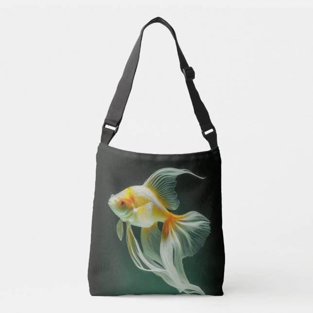 Simple Elegant Goldfish Digital Artwork | Crossbody Bag (Front)