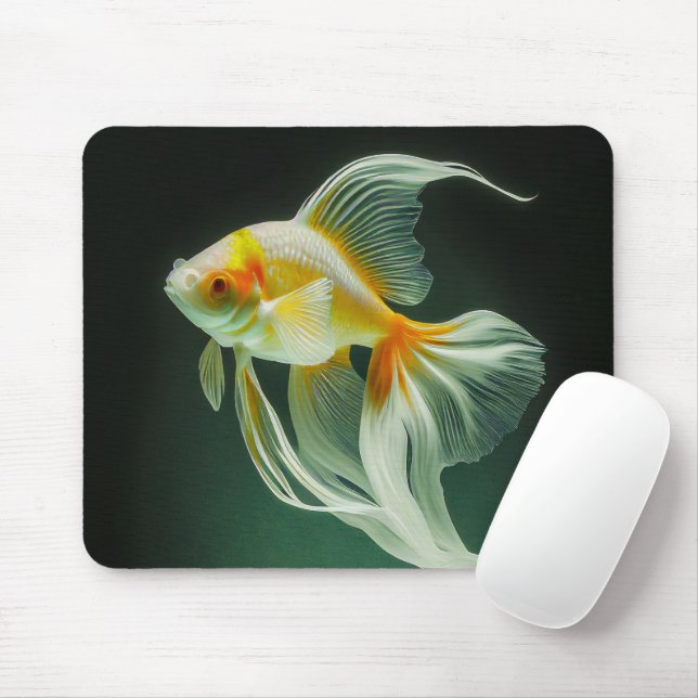 Simple Elegant Goldfish Digital Artwork | Mouse Mat (With Mouse)