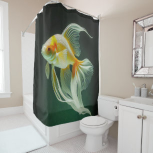 Simple Elegant Goldfish Digital Artwork   Shower Curtain