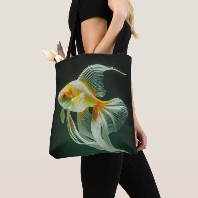 Simple Elegant Goldfish Digital Artwork | Tote Bag (Close Up)