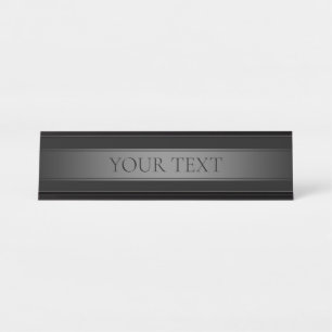 Simple Elegant Gradient Stripe Editable Colour Desk Name Plate