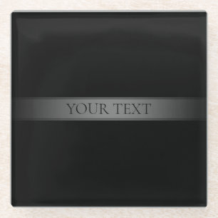 Simple Elegant Gradient Stripe Editable Colour Glass Coaster