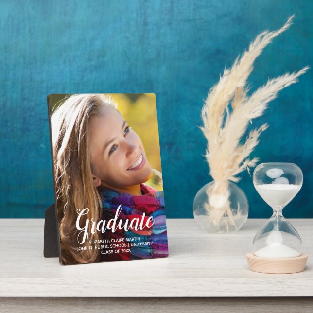 Simple Elegant Graduate Photo Class Year Plaque (Side)