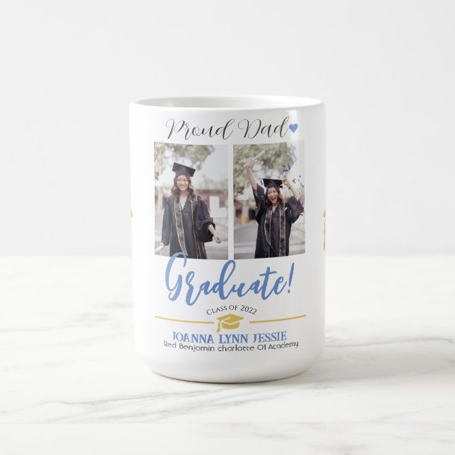 Simple Elegant Graduation gold Cap Thanks Script  Coffee Mug (Center)