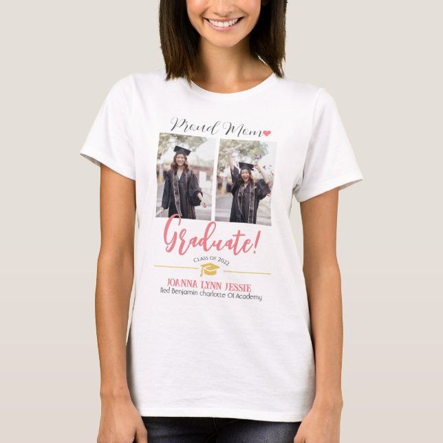 Simple Elegant Graduation gold Cap Thanks Script  T-Shirt (Front)