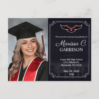 Simple Elegant Graduation Photo Invitation Postcard