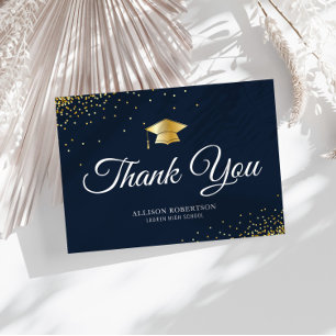 simple elegant graduation thank you postcard