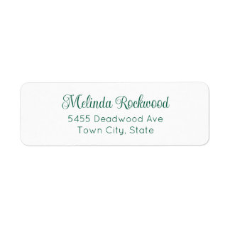 Simple & Elegant Green 2-Line Return Address