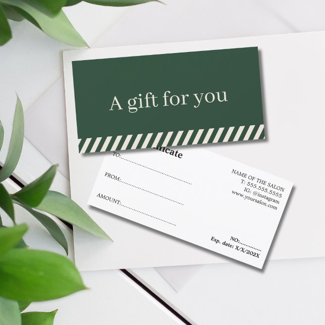 Simple Elegant Green Beige Striped Holiday (Creator Uploaded)
