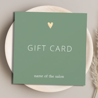 Simple Elegant Green Faux Gold Heart Beauty