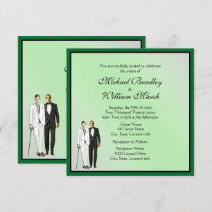 Simple Elegant Green Gay Wedding Invite