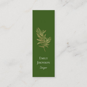 Simple Elegant Green Mini Business Card