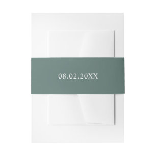 Simple Elegant Green Save Date Wedding Invitation Invitation Belly Band