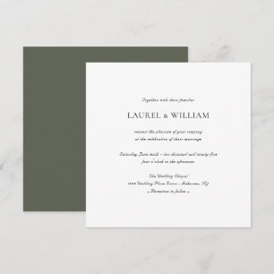Simple Elegant Green Square Wedding Invitation
