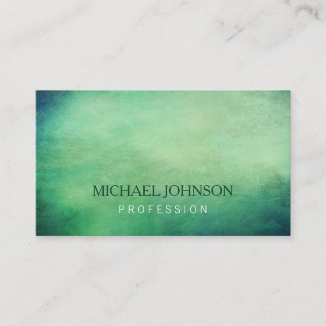 Simple Elegant Green Vintage Background Business Card (Front)