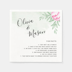 Simple Elegant Greenery Rose Minimal Gold Wedding Napkin