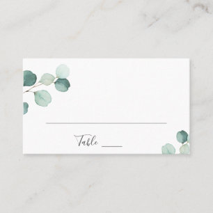 Simple Elegant Greenery Rustic Eucalyptus Wedding  Place Card