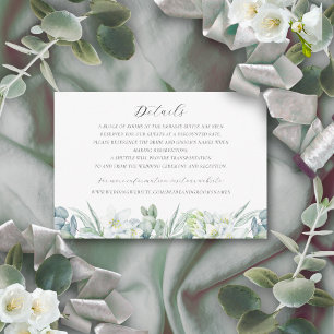 Simple Elegant Greenery Wedding Details Enclosure Card